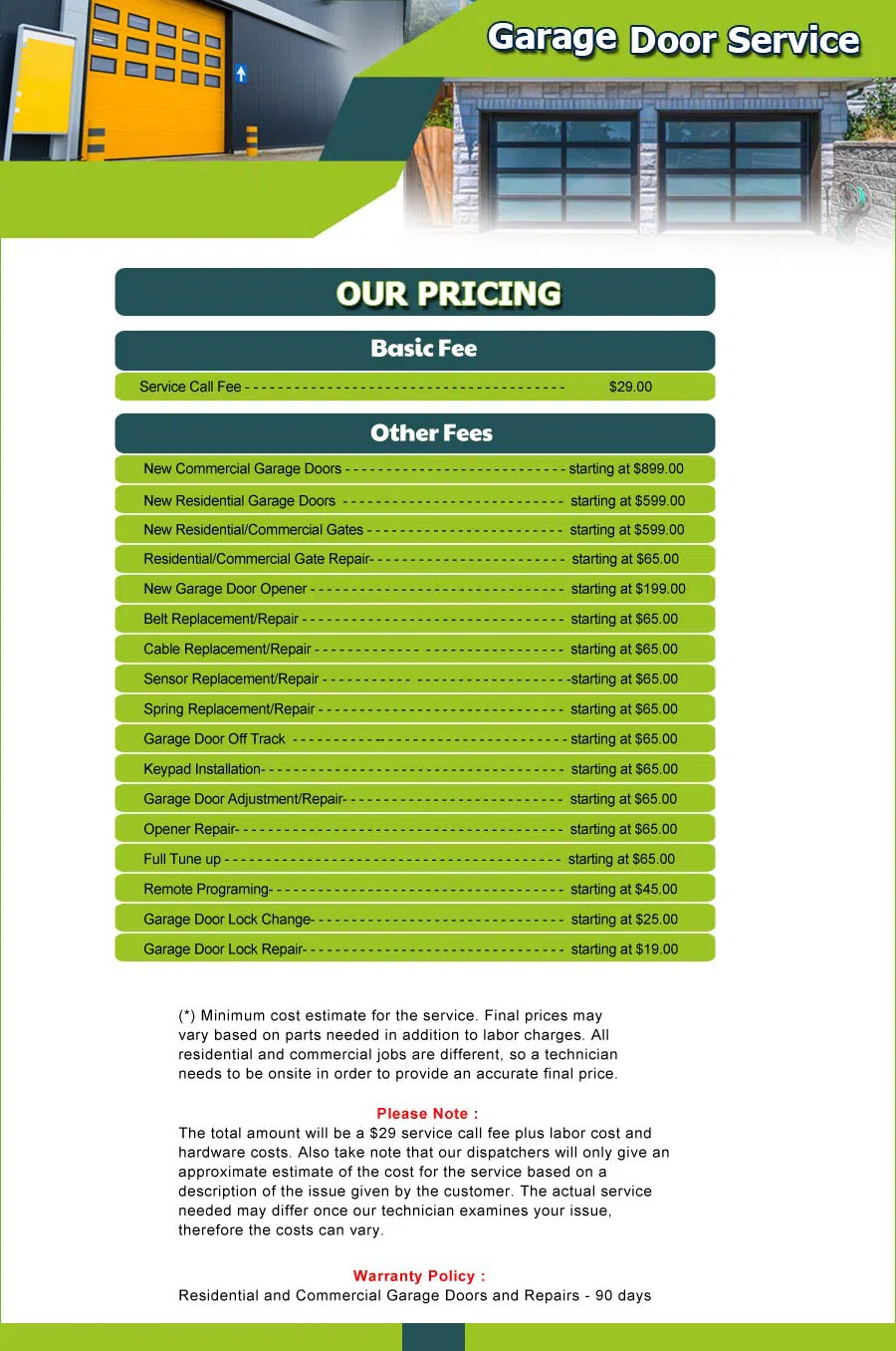 Garage Door 24 Hours Repairs Bristol, PA 215-970-9262